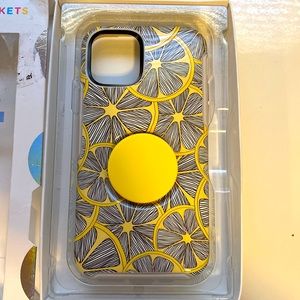 iPhone 11 Pro lemon otterbox and posocket case